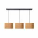 Lampada a sospensione con 3 diffusori con paralume in legno dal design moderno