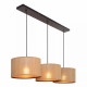 Lampada a sospensione con 3 diffusori con paralume in legno dal design moderno