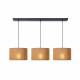 Lampada a sospensione con 3 diffusori con paralume in legno dal design moderno
