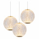 Lampada a sospensione con 3 diffusori in vetro a LED dimmerabile design moderno