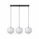 Lampada a sospensione con 3 diffusori lineari in vetro dal design moderno