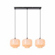 Lampada a sospensione con 3 diffusori lineari in vetro dal design moderno