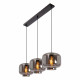 Lampada a sospensione con 3 diffusori lineari in vetro dal design moderno