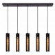 Lampada a sospensione con 4 diffusori in metallo dalle linee moderne