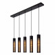 Lampada a sospensione con 4 diffusori in metallo dalle linee moderne