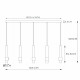 Lampada a sospensione con 5 diffusore a LED dal design moderno ed elegante
