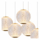 Lampada a sospensione con 5 diffusori in vetro a LED dimmerabile design moderno