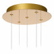Lampada a sospensione con 5 diffusori in vetro a LED dimmerabile design moderno