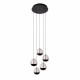 Lampada a sospensione con 5 diffusori in vetro a LED dimmerabile design moderno