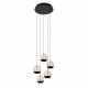 Lampada a sospensione con 5 diffusori in vetro a LED dimmerabile design moderno