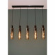 Lampada a sospensione con 5 diffusori lineari in vetro dal design moderno