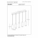 Lampada a sospensione con 5 diffusori lineari in vetro dal design moderno