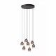 Lampada a sospensione con 7 pendenti con diffusore in vetro a LED