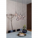 Lampada a sospensione con 8 diffusori vetro dal design moderno ed elegante