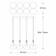 Lampada a sospensione con 8 diffusori vetro dal design moderno ed elegante