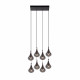 Lampada a sospensione con 8 diffusori vetro dal design moderno ed elegante