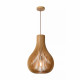 Lampada a sospensione con diffusore in legno dalle linee moderne