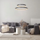Lampada a sospensione con doppio led rotondo dal design moderno ed elegante