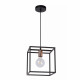 Lampada a sospensione con struttura e paralume in metallo dalle linee moderne