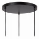 Lampada a sospensione con struttura in metallo e 3 diffusori in tessuto