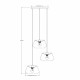 Lampada a sospensione con struttura in metallo e 3 diffusori in tessuto