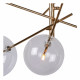 Lampadario con struttura in metallo e sei diffusori in vetro