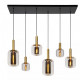 Lampada a sospensione dal design moderno lineare con 6 diffusori in vetro