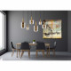 Lampada a sospensione dal design moderno lineare con 6 diffusori in vetro