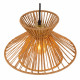 Lampada a sospensione di design rustico con tre paralumi in carta