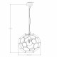 Lampada a sospensione grande con struttura e diffusore in metallo