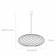 Lampadario grande moderno con struttura e paralume in metallo