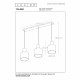Lampada a sospensione in alluminio con 3 diffusori pendenti in vetro moderni
