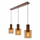 Lampada a sospensione in alluminio con 3 diffusori pendenti in vetro moderni
