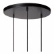 Lampada a sospensione in metallo con 3 diffusori in carta dal design rustico