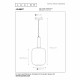 Lampada a sospensione in metallo con diffusore in vetro dal design moderno