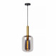Lampada a sospensione in metallo con diffusore in vetro dal design moderno