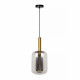 Lampada a sospensione in metallo con diffusore in vetro dal design moderno