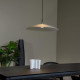 Lampada a sospensione in metallo con paralume grande in vetro dal design moderno