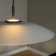 Lampada a sospensione in metallo con paralume grande in vetro dal design moderno