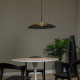 Lampada a sospensione in metallo con paralume grande in vetro dal design moderno