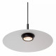 Lampada a sospensione in metallo con paralume in vetro dal design moderno
