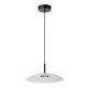 Lampada a sospensione in metallo con paralume in vetro dal design moderno