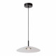 Lampada a sospensione in metallo con paralume in vetro dal design moderno