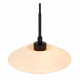 Lampada a sospensione in metallo con quattro diffusori lineari in vetro opalino
