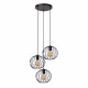 Lampada a sospensione in metallo con tre diffusori dal design moderno