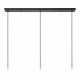 Lampada a sospensione in metallo con tre diffusori lineari dal design moderno