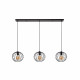 Lampada a sospensione in metallo con tre diffusori lineari dal design moderno