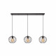 Lampada a sospensione in metallo con tre diffusori lineari dal design moderno