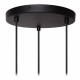 Lampada a sospensione in metallo dal design moderno con 3 diffusori in tessuto