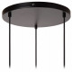 Lampada a sospensione in metallo dal design moderno con 3 diffusori in vetro
